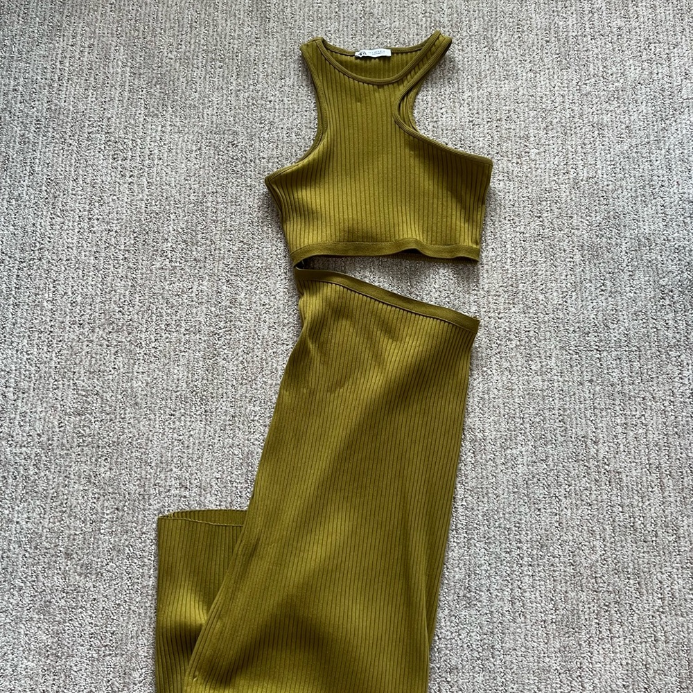 Zara Olive Green Knit Dress